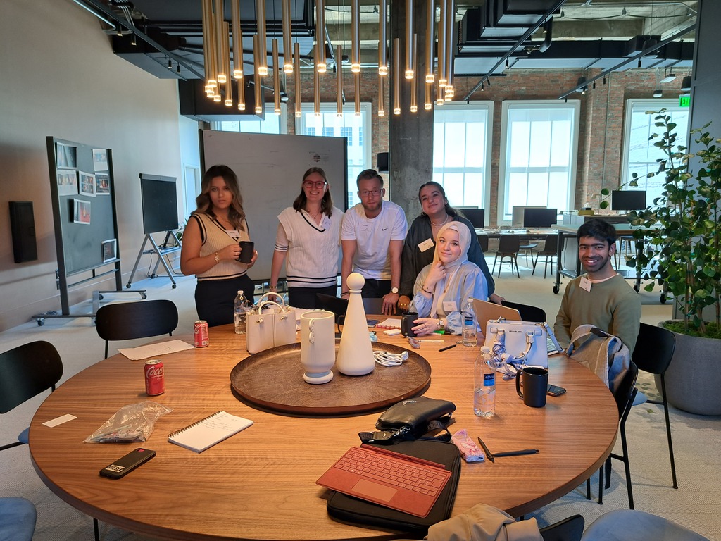 students at work in group